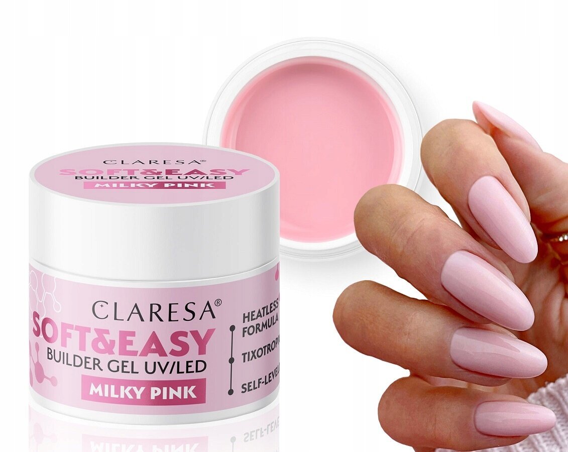 Nagų priauginimo gelis Claresa Soft & Easy Builder Milky Pink, 45 g цена и информация | Nagų lakai, stiprintojai | pigu.lt