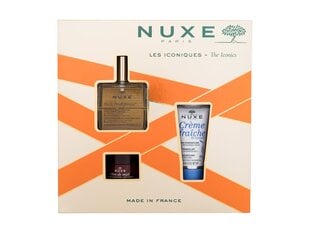 Dovanų rinkinys Nuxe The Iconics Nuxe Best Seller Gift Box Prodigious: aliejus, 50 ml + veido kremas, 30 ml + lūpų balzamas, 15 g. kaina ir informacija | Veido aliejai, serumai | pigu.lt
