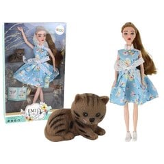 Lėlė su kačiuku Lean Toys Emily Spring kaina ir informacija | Žaislai mergaitėms | pigu.lt