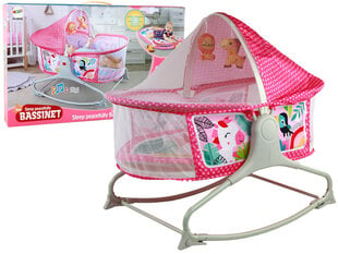 Daugiafunkcinis gultukas/sūpynės Rocker 2in1 Lean Toys, pink, 85x70x50 cm kaina ir informacija | Maniežai vaikams | pigu.lt