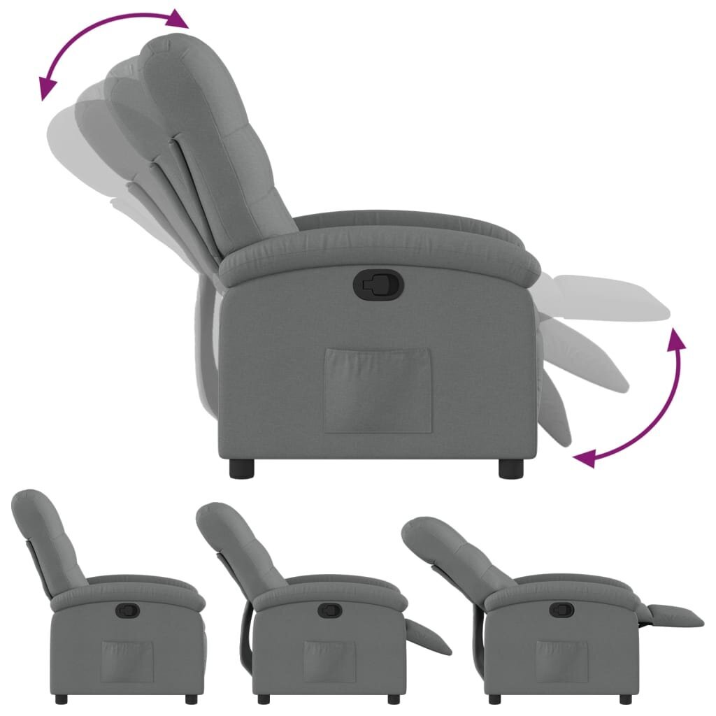 Svetainės fotelis vidaXL, pilkas kaina ir informacija | Svetainės foteliai | pigu.lt