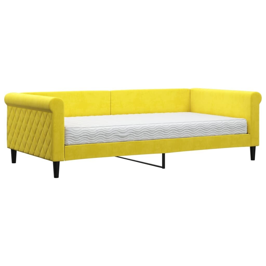 Sofa-lova vidaXL, 100x200 cm, geltona kaina ir informacija | Lovos | pigu.lt