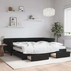 Sofa-lova vidaXL, 100x200 cm, juoda kaina ir informacija | Lovos | pigu.lt