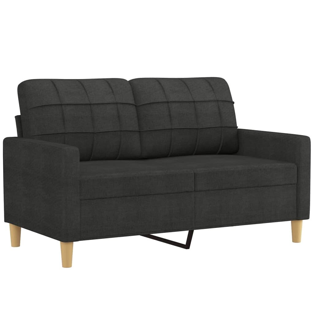 3-jų dalių sofos komplektas su pagalvėlėmis vidaXL, juodas цена и информация | Sofos | pigu.lt