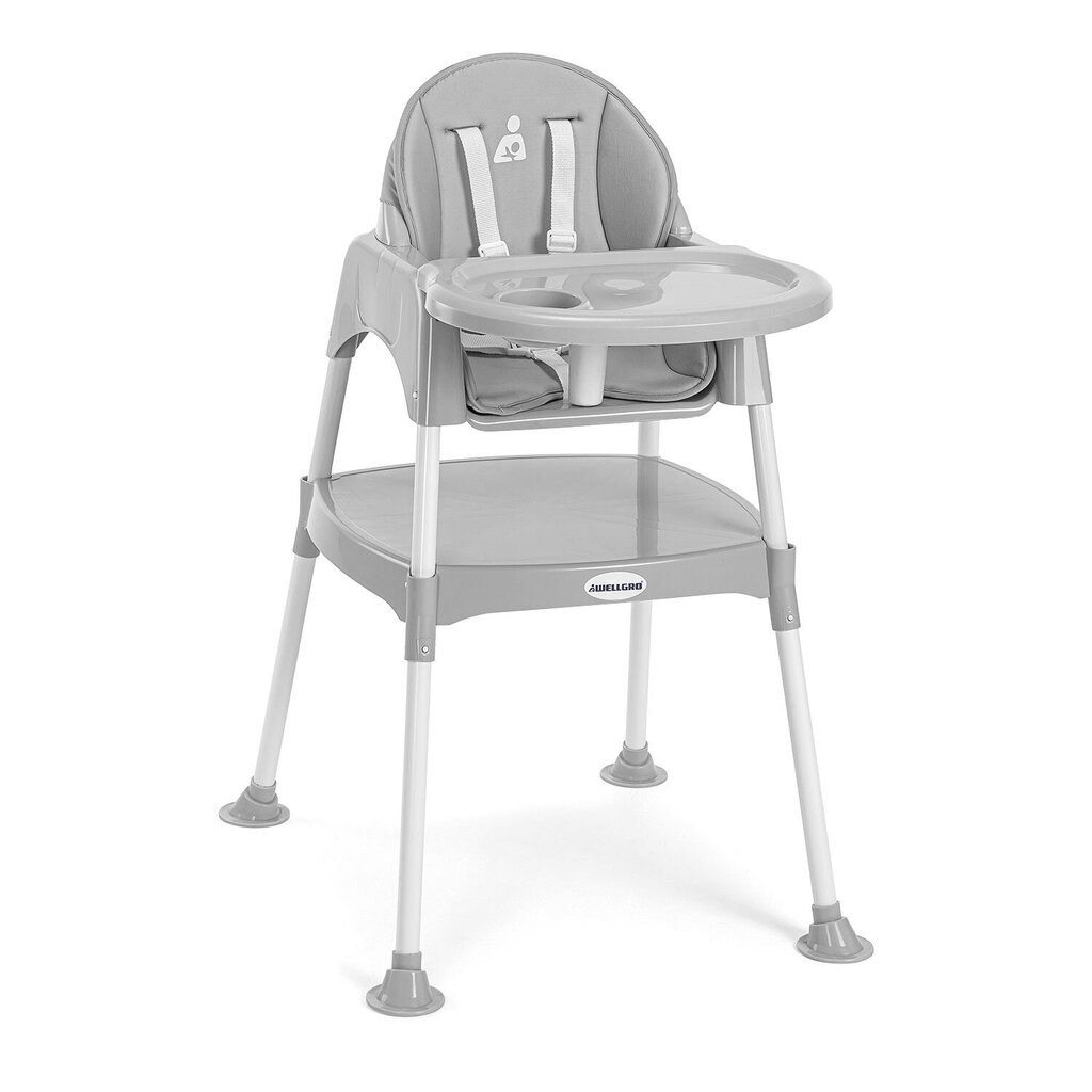 Maitinimo kėdutė WellGro 3in1, Grey цена и информация | Maitinimo kėdutės | pigu.lt