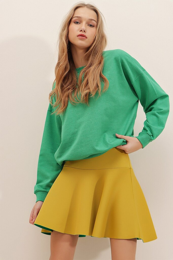 Moteriškas džemperis, žalias цена и информация | Džemperiai moterims | pigu.lt