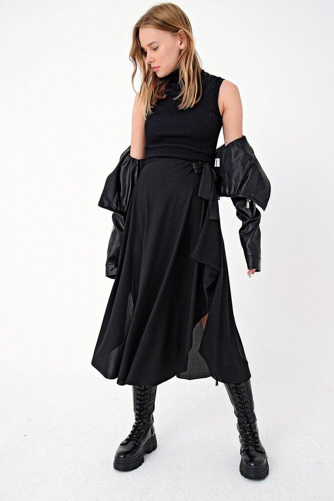 Moteriškas sijonas, juodas цена и информация | Sijonai | pigu.lt