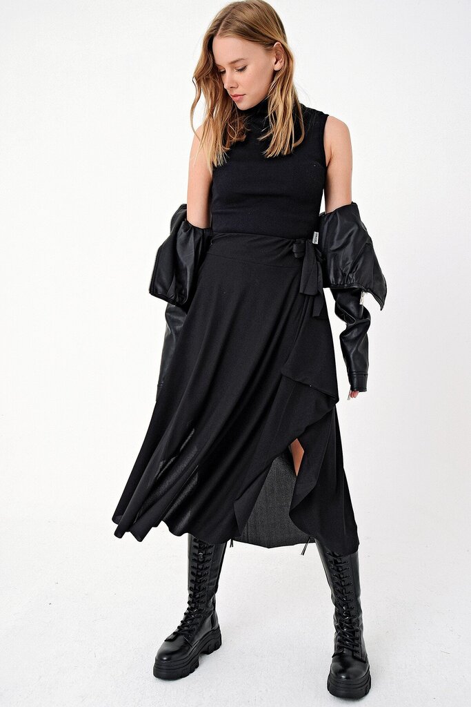 Moteriškas sijonas, juodas цена и информация | Sijonai | pigu.lt
