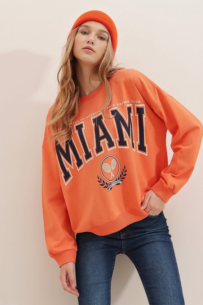 Moteriškas džemperis, oranžinis цена и информация | Džemperiai moterims | pigu.lt