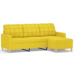 Trivietė sofa vidaXL, geltona kaina ir informacija | Sofos | pigu.lt