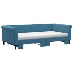 Sofa-lova vidaXL, 100x200 cm, mėlyna kaina ir informacija | Lovos | pigu.lt