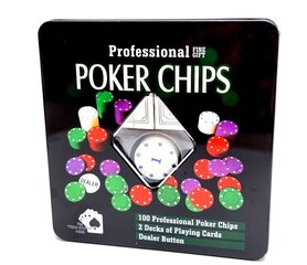 Pokerio rinkinys Poker Chips, 100 žetonų kaina ir informacija | Azartiniai žaidimai, pokeris | pigu.lt