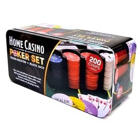 Набор для игры в покер Home Casino, 200 жетонов цена и информация | Азартные игры | pigu.lt