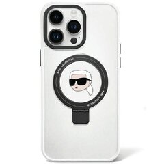 Original Pouch KARL LAGERFELD Ring Stand Karl Head MagSafe KLHMP15XHMRSKHH for Iphone 15 Pro Max White цена и информация | Чехлы для телефонов | pigu.lt