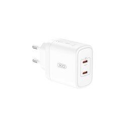 XO wall charger CE08 PD 50W 2x USB-C white цена и информация | Зарядные устройства для телефонов | pigu.lt