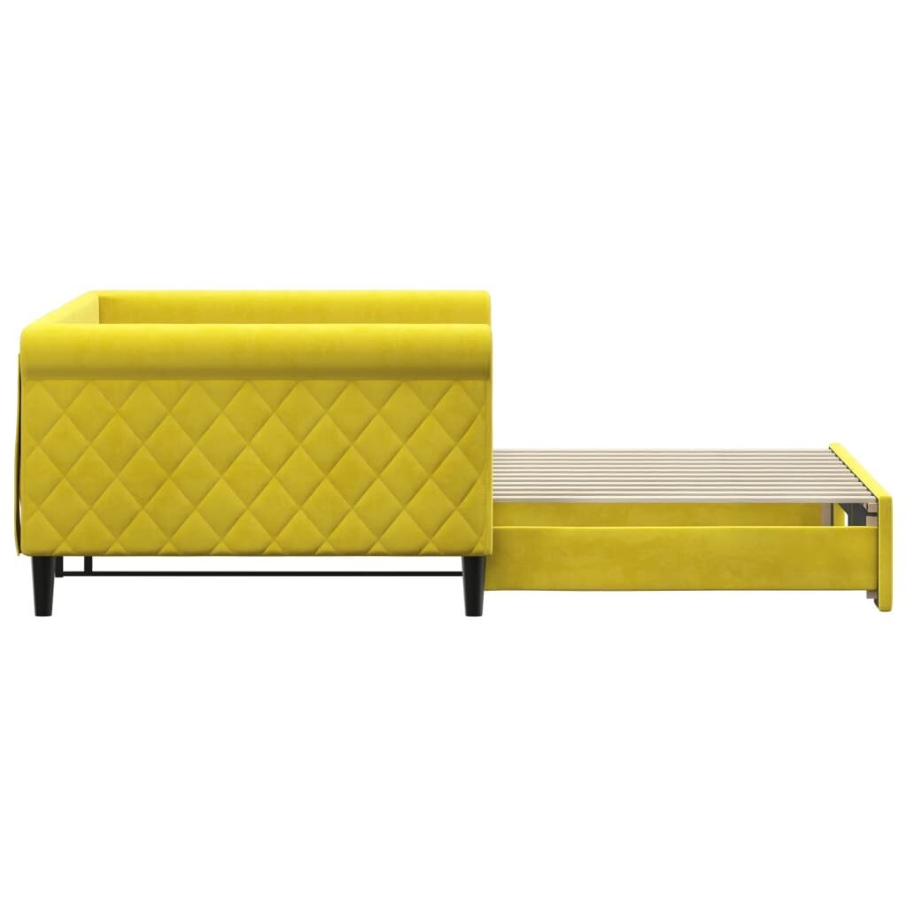 Sofa-lova vidaXL, 100x200 cm, geltona kaina ir informacija | Lovos | pigu.lt