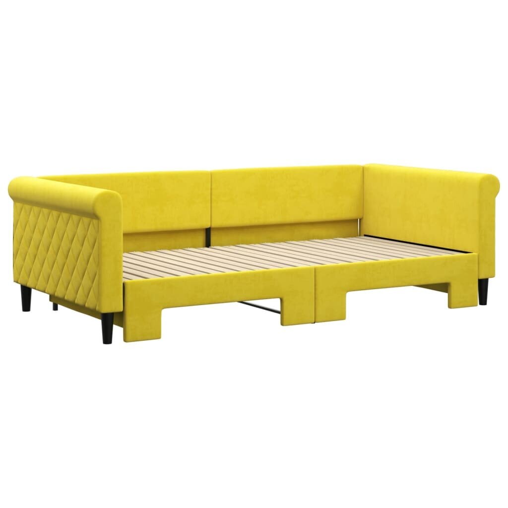 Sofa-lova vidaXL, 100x200 cm, geltona kaina ir informacija | Lovos | pigu.lt