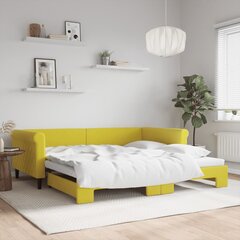 Sofa-lova vidaXL, 100x200 cm, geltona kaina ir informacija | Lovos | pigu.lt