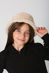 Mergaitiška skrybelė, smėlio spalvos цена и информация | Шапки, перчатки, шарфы для девочек | pigu.lt