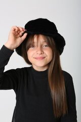 Mergaitiška skrybelė, juoda цена и информация | Шапки, перчатки, шарфы для девочек | pigu.lt