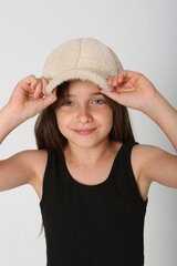 Mergaitiška kepurė, smėlio spalvos цена и информация | Шапки, перчатки, шарфы для девочек | pigu.lt