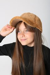 Mergaitiška kepurė, ruda цена и информация | Шапки, перчатки, шарфы для девочек | pigu.lt