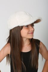 Mergaitiška kepurė, balta цена и информация | Шапки, перчатки, шарфы для девочек | pigu.lt