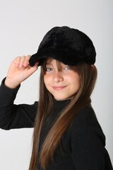 Mergaitiška kepurė, juoda цена и информация | Шапки, перчатки, шарфы для девочек | pigu.lt