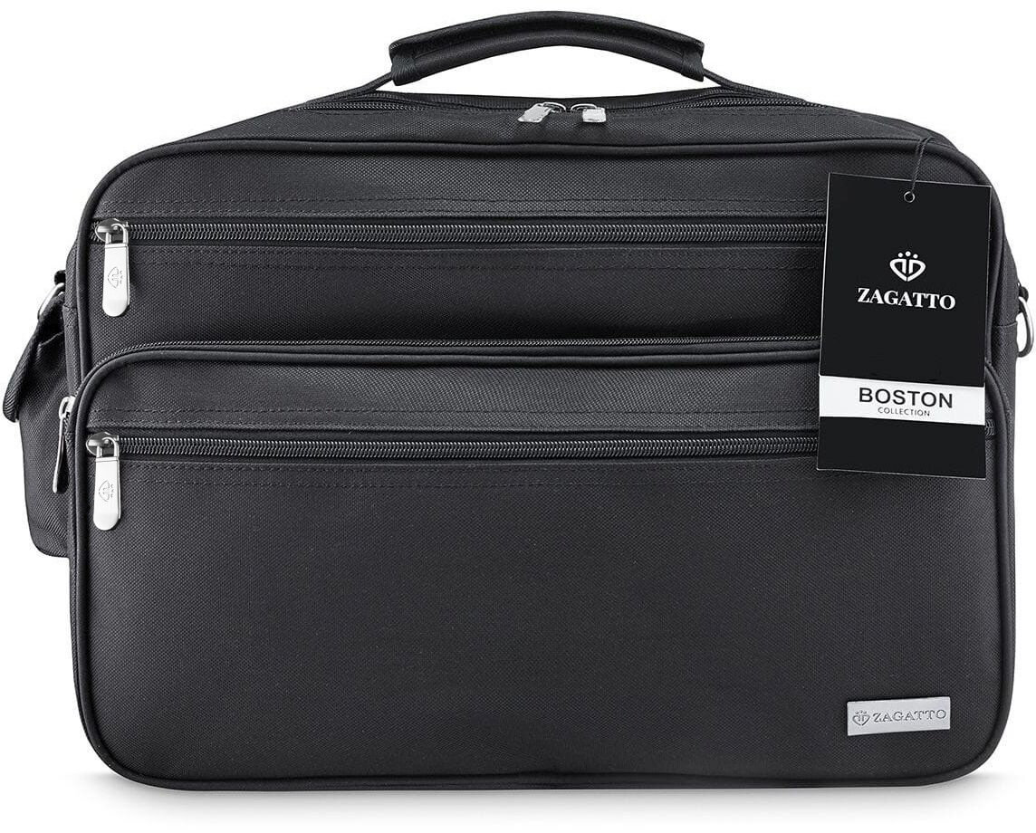 Vyriškas juodas krepšys per petį Zagatto, daugiafunkcinis vyriškas krepšys darbui 26L цена и информация | Vyriškos rankinės | pigu.lt