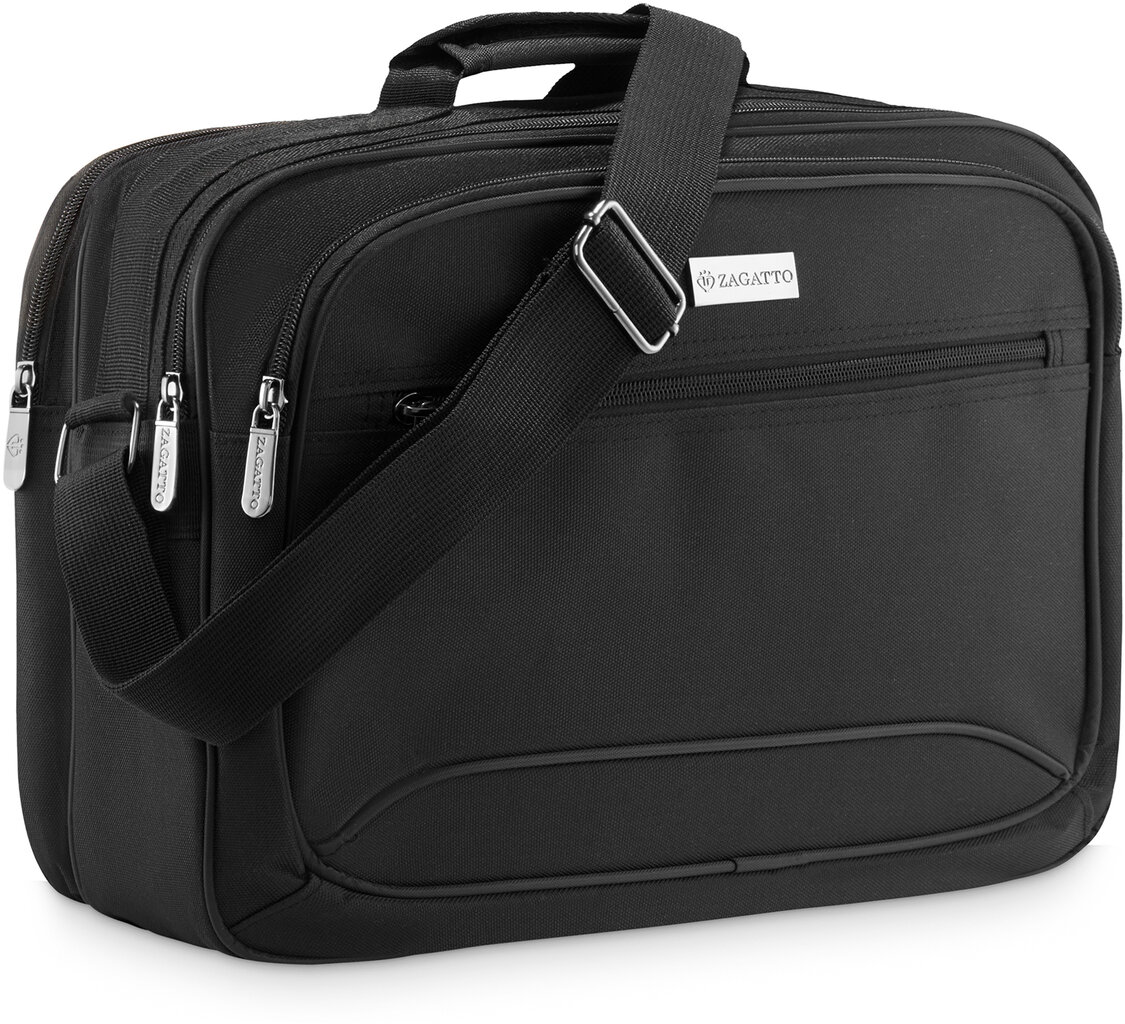 Vyriškas krepšys per petį Zagatto, talpus juodas dokumentų krepšys su vieta nešiojamajam kompiuteriui цена и информация | Vyriškos rankinės | pigu.lt