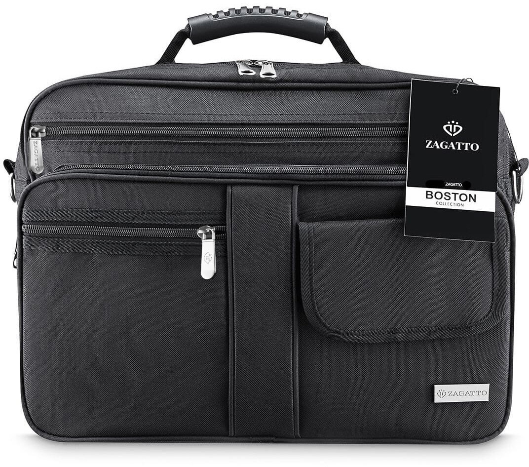 Vyriškas didelis dokumentų krepšys darbui Zagatto, talpus juodas krepšys per petį цена и информация | Vyriškos rankinės | pigu.lt