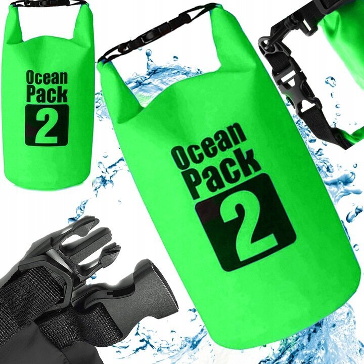 Neperšlampamas krepšys baidarėms Korbi, žalias kaina ir informacija | Kitos plaukimo prekės | pigu.lt