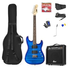 Комплект электрогитары MAX GigKit стеганый стиль, темно-синий цена и информация | Гитары | pigu.lt