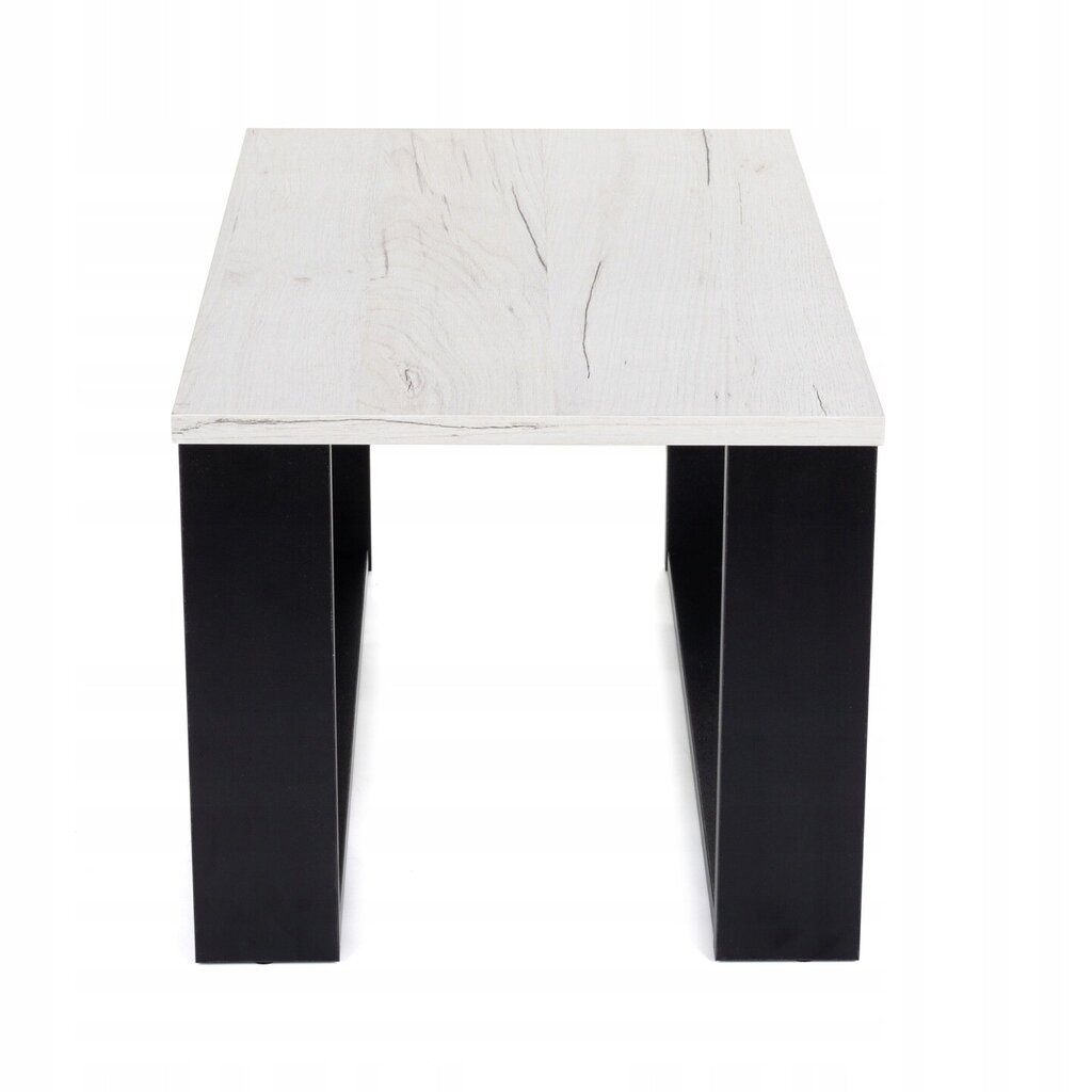 Kavos staliukų komplektas Lehmann Loft Retro Bench, 60x60x42 cm, baltas kaina ir informacija | Kavos staliukai | pigu.lt