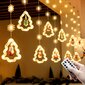 Kalėdinės lemputės su 10 eglučių ir kalėdinėmis dekoracijomis eglutėse, 3m, 120 LED, LIVMAN XY-005 kaina ir informacija | Girliandos | pigu.lt