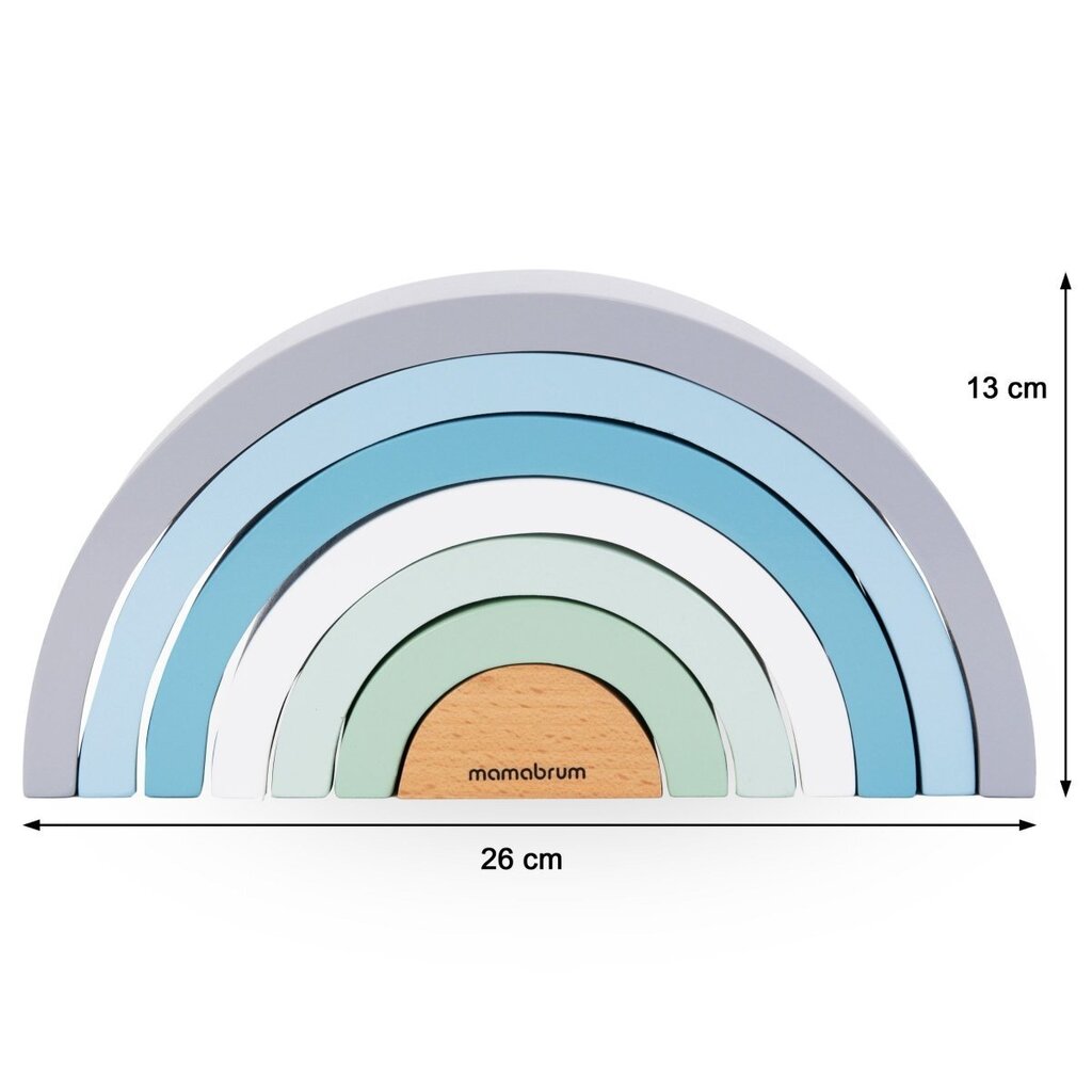 Mėdinė vaivorykštės dėlionė Mamabrum kaina ir informacija | Žaislai kūdikiams | pigu.lt