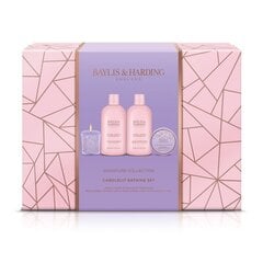 Набор косметики Baylis & Harding Jojoba, Vanilla & Almond Oil Luxury Candlelit Bathing: пена для ванны, 300 мл + крем для душа, 300 мл + лосьон для тела и рук, 50 мл + ароматическая свеча, 60 г цена и информация | Кремы, лосьоны для тела | pigu.lt