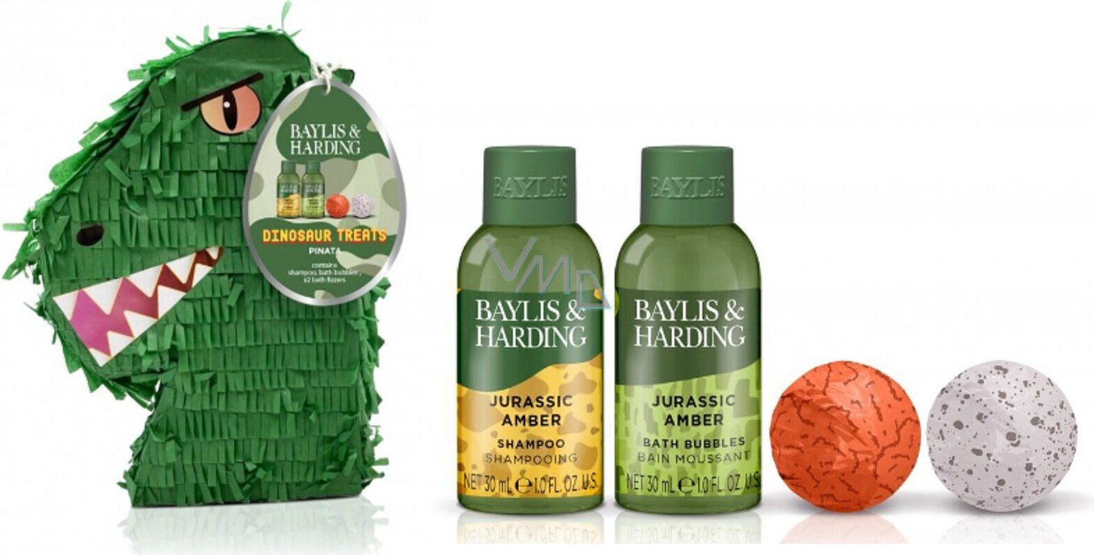 Kosmetikos rinkinys Baylis & Harding Dinosaur Pinata vaikams: vonios putos, 100 ml + šampūnas, 30 ml + putojanti bomba, 2x20 g kaina ir informacija | Šampūnai | pigu.lt