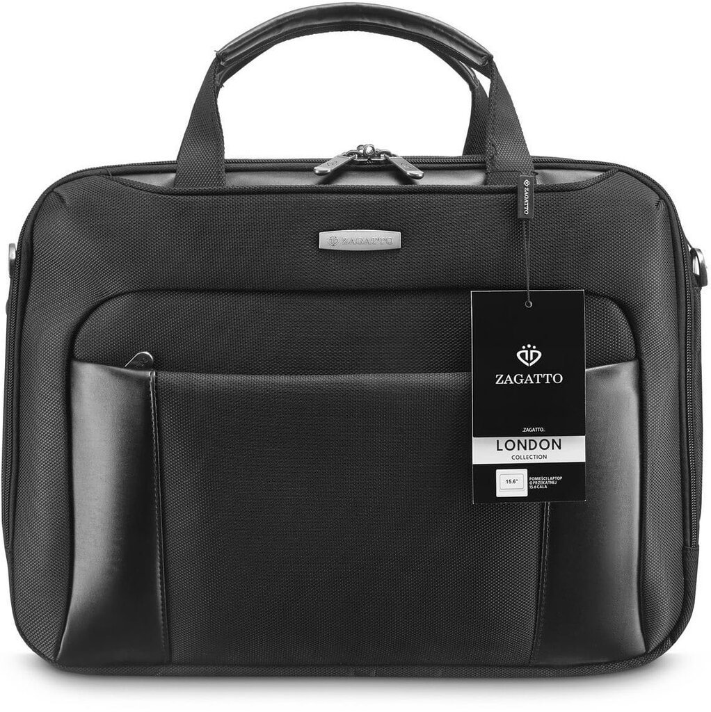 Juodas 15,6 colio nešiojamojo kompiuterio krepšys Zagatto, vyriškas ir moteriškas portfelis per petį цена и информация | Krepšiai, kuprinės, dėklai kompiuteriams | pigu.lt
