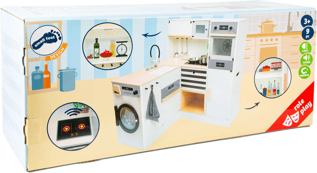 Medinė vaikiška virtuvė Small Foot 3in1 Premium kaina ir informacija | Žaislai mergaitėms | pigu.lt