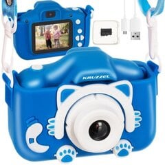Синий детский фотоаппарат c картой памяти, Kruzzel AC22295 цена и информация | Развивающие игрушки | pigu.lt