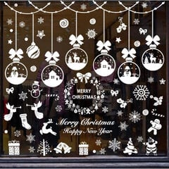 Новогодние наклейки на окна 12 шт., 28 х 20 см. цена и информация | Рождественское украшение CA1031, 10 см | pigu.lt