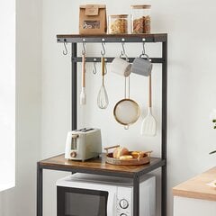 Virtuvės lentyna Vasagle, ruda/juoda kaina ir informacija | Virtuvės baldų priedai | pigu.lt
