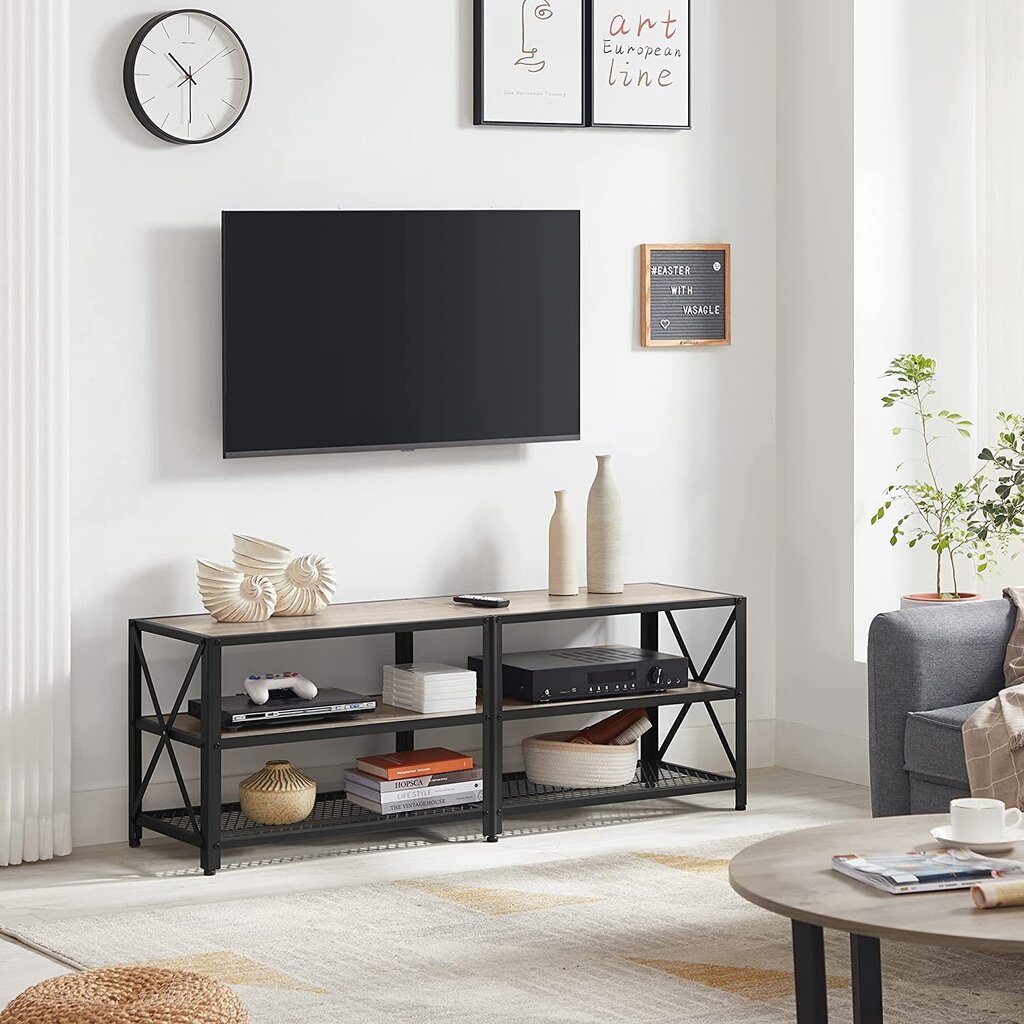TV staliukas Vasagle, pilkas kaina ir informacija | TV staliukai | pigu.lt