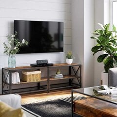 TV spintelė Vasagle, ruda/juoda kaina ir informacija | TV staliukai | pigu.lt