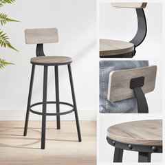 Комплект из 2 барных стульев Greige Black цена и информация | Стулья для кухни и столовой | pigu.lt