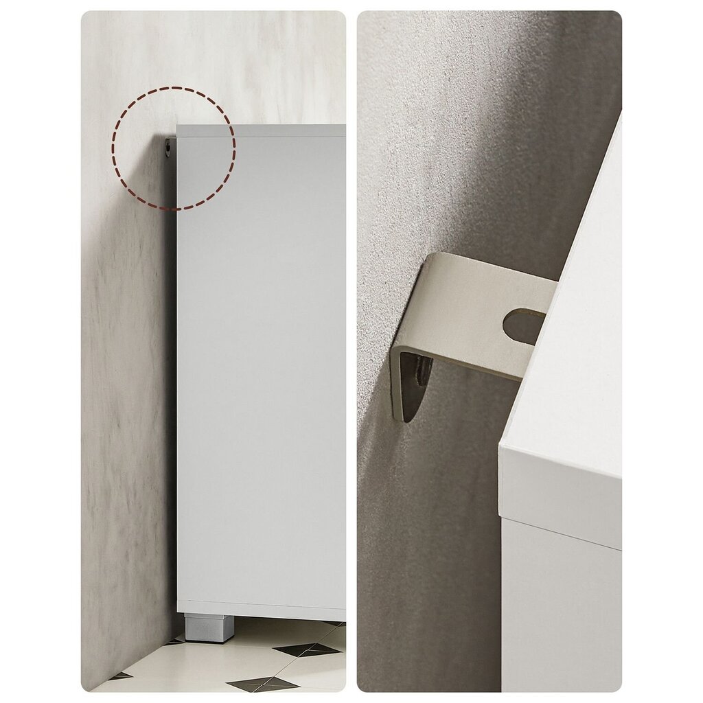 Spintelė Vasagle, 30x70x64 cm, balta kaina ir informacija | Vonios spintelės | pigu.lt