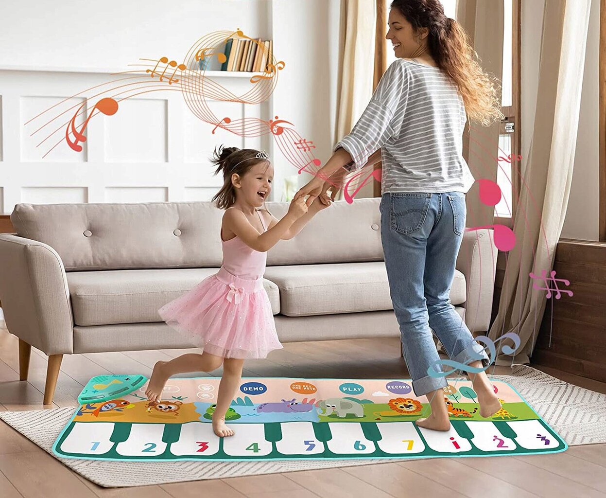 Muzikinis kilimėlis vaikams Kidino, 110x36 cm kaina ir informacija | Lavinamieji žaislai | pigu.lt