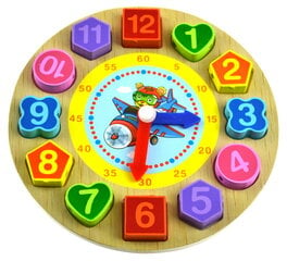 Деревянные часы-пазл, диаметр 18 см цена и информация | Развивающие игрушки | pigu.lt