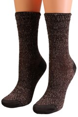 Женские тонкие фантазийные носки бежевого цвета с узором в виде черных крапинок MILLADAINO/NERO-36-40 цена и информация | Женские носки | pigu.lt